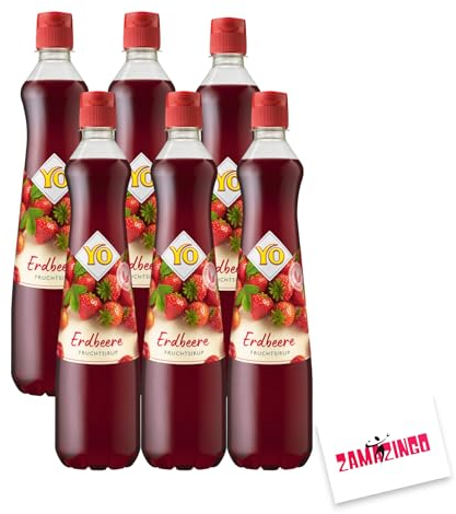 YO Fruchtsirup Erdbeere | Vegan | Sirup 700ml - mit intensivem Geschmack, Ideal für Cocktails und Getränke Mixen (6)