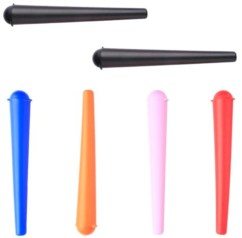 Thyonta Lot de 6 tubes coniques en silicone pour cigarettes - Stockage scellé - Robuste et durable (rouge, orange, bleu, noir, rose)