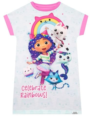 DreamWorks Gabby’s Dollhouse Girls Nightdress | Gabby Cat Night Dress | Girls’ Nighties | Blue 3-4 Years