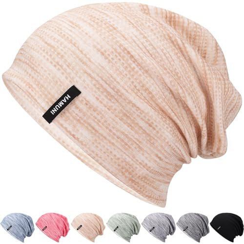 Mütze Herren Slouch Beanie Mütze Damen Leicht Winddichte Dünne Mütze Weiche Atmungsaktiv Longbeanie Ideal für Frühling Herbst und Winter