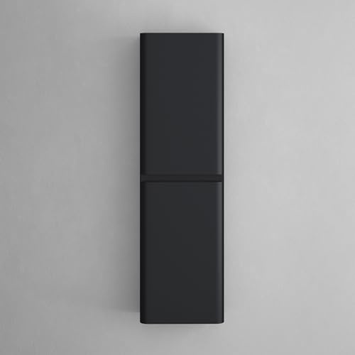 doporro Seitenschrank Badschrank Schmal Hochschrank Badezimmer Hängend Regal BxTxH ca: 35x20x120cm in matt schwarz Lucca