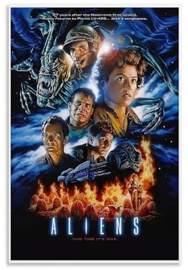 CTATOGE Poster mit Alien-Science-Fiction-Horrorfilmen, Leinwandgemälde, Wandkunst, Bild, Heimdekoration, Druck für Schlafzimmer, Wohnzimmer, 30 x 45 cm, ungerahmter Stil