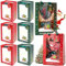 8 Pezzi Sacchetti Regalo Natale, Borse Natalizie con Manici Regalo Manici Robusti Sacchetti di Carta Kraft per Shopping, Confezione Regalo, Festa, Matrimonio (20×15×30cm)