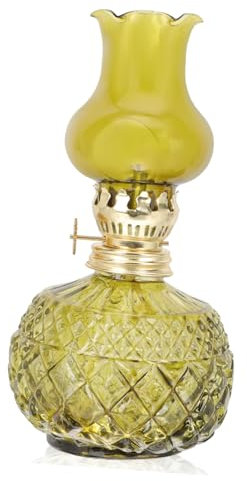 CORHAD Retro Petroleumlampe Aus Glas Und Metall Vintage Öllampe Mit Glasabdeckung Für Zuhause Wohnzimmer Und Dekoration