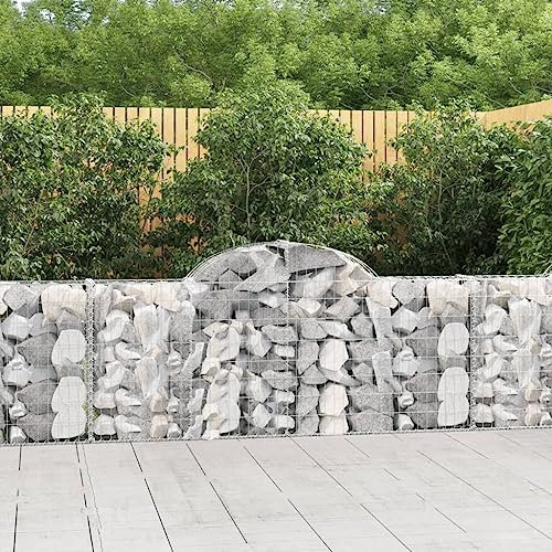 FUDUGEHMIOFWFJJ zinkwanne groß XXL,blumentopf XXL Outdoor,Gabionen mit Hochbogen 14 STK. 200x30x80/100cm Verzinktes EisenGeeignet für Garten, Terrasse, Schlafzimmer, Wohnzimmer