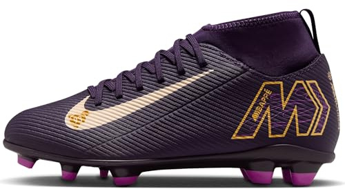 NIKE Jr. Mercurial Superfly 10 Club Kylian Mbappé Chaussures de Gym, Grand Purple/Pale Ivory, 38 EU