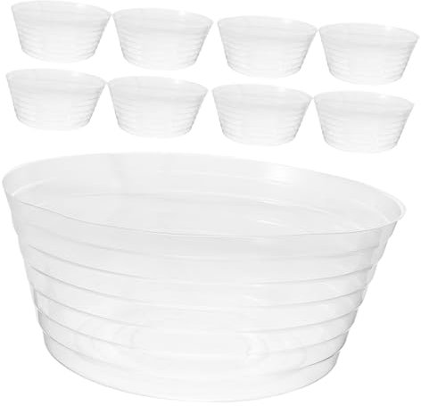 GAROZATION Indoor Plant Trays 10pcs Flowerpot Saucers No Holes for Easy Maintenance