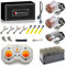 SHINTACRY 18-teiliges Technik Power Functions Wiederaufladbar Einstellbare Geschwindigkeit Fernbedienungs, Lithiumbatterie und Motor Set Kompatibel mit Technic, 76537 (XL Motor × 2)+(Servo Motor × 1)