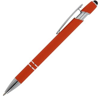 Touchpen Kugelschreiber / aus Metall / Soft-Touch / Farbe: orange