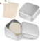 2 jaboneras de viaje resistentes al agua, jabonera fija para champú, jabonera de metal de aluminio con bolsa para jabón, rejilla de goteo de acero inoxidable con tapa, cuadrada
