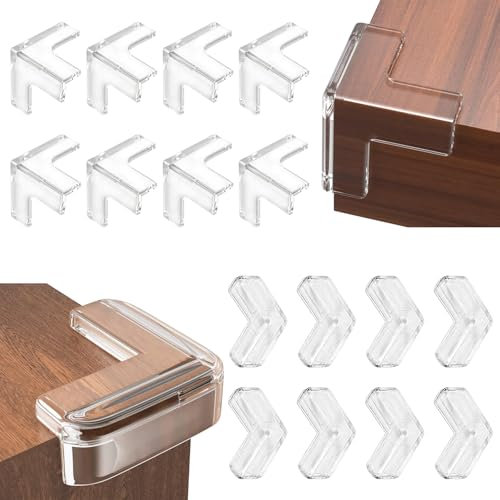BELLALICHT 16 Stücke Kantenschutz für Babys Eckenschutz Kinder Weich Selbstklebend Kantenschutz Tischkantenschutz für Verschiedene Möbel um das Baby vor Verletzungen zu Schützen Transparent Eckschutz