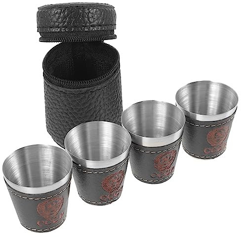 HOLIDYOYO Copas De Vino Portátiles Inoxidable Para Camping Con Funda Vasos Metalizados Irrompibles Para Bebidas