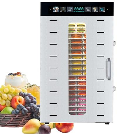 forplubossmmp Deshidratador De Alimentos Comercial/Máquina Deshidratadora De Alimentos Eléctrica/Máquina Deshidratadora De Carne Seca De Acero Inoxidable para Pescado, Carne Seca Y Hierbas,20-Layer