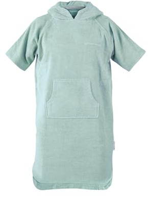 TOM TAILOR Junior Surf Poncho, 116-134cm, 100% Baumwolle/Frottier, UNI Türkis (Fresh Sage)