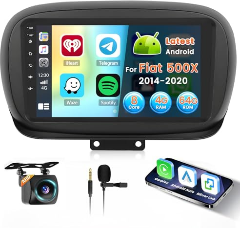 Inefala 4+64GB 9'' Android 15 Radio per Fiat 500X 2014-2020