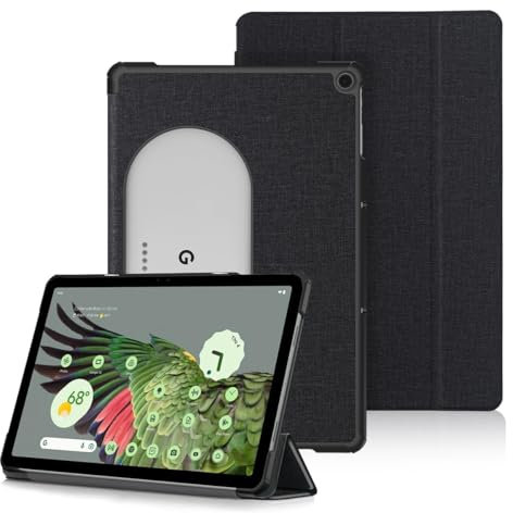 WAYIFON for Google Pixel Tablet Case 2023, Foldable Design, Ultra Thin Slim Leather TPU Back Full Protector Trifold Stand Cover Case for Pixel Tablet, 11inch, Black