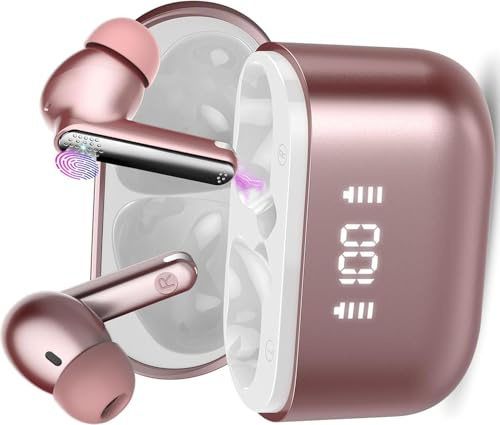 AI Language Translator Earbuds with Audio and Video Calls, 3 in 1 Bluetooth 5.4 Translation Earbuds with 164 Real Time Languages/6 Translation Modes, 48H AI Headphones with APP for Business Pink