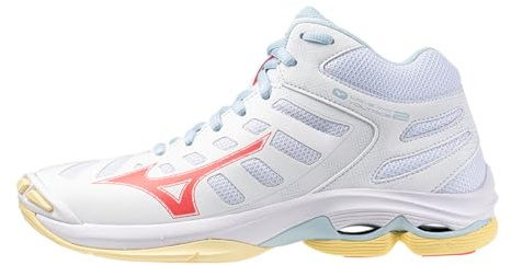 Mizuno Damen Volleyballschuhe Wave Voltage Mid WOS - V1GC2465, Farbe:weiß/gelb, Damen Schuhe:38.5