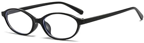 Long Keeper Ovale Blaulichtfilter Brille für Damen Herren Katzenauge Rahmen Ohne Stärke Computerbrille Y2k Kleine Oval Blaulichtbrille Anti Müdigkeit (Schwarz Klar)