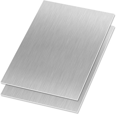 304 Edelstahlblech A4-Format 210mm x 297mm, 0,5mm Stärke LAVMHAB Rechteckige Edelstahl Blech für Modellbau, Handwerken & DIY (2 Stück)