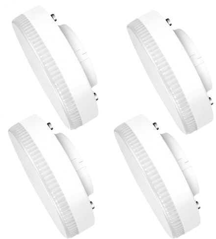 4 Pièces Ampoule GX53 LED 9W Blanc Chaud 3000K, Équivalent à 71W Halogène | 800LM AC 220-240V LED Spot Encastrable Non Dimmable pour Cuisine Armoires Vitrines, Non Dimmable Facile à Installer