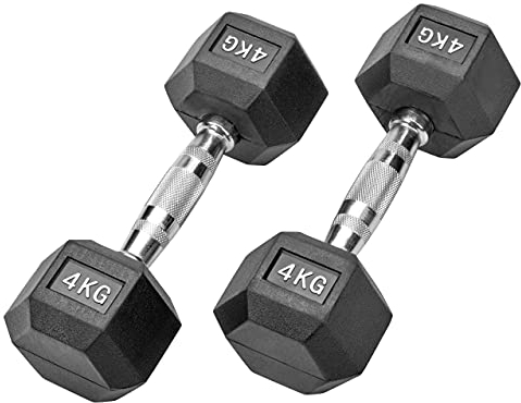 Bad Company I Kurzhanteln gummiert für Aerobic, Gymnastik und Fitness 8 Kg (2x4,0)