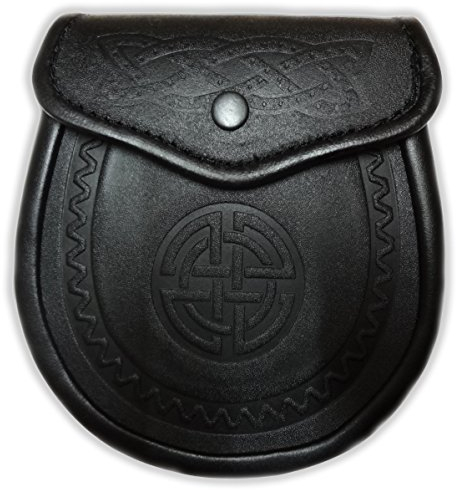 Hamilton Kilts Schottisch Geprägtes Leder Keltisch Felltasche mit kette hüfte