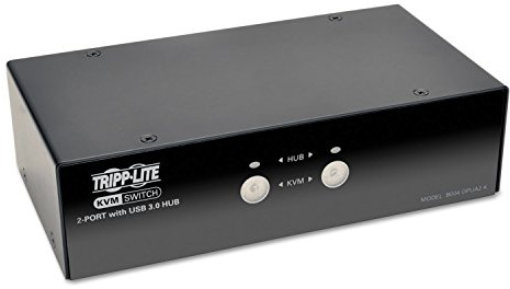 Eaton Tripp Lite 2-Port DisplayPort KVM-Switch mit Audio, Kabeln und USB 3.0 SuperSpeed Hub (B004-DPUA2-K)