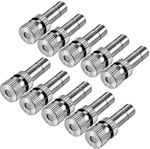 ATOPLEE 10pcs Niederdruck Messing Nebeldüsen für Kühlsystem Luftbefeuchtung Sprayer (0,2 mm)