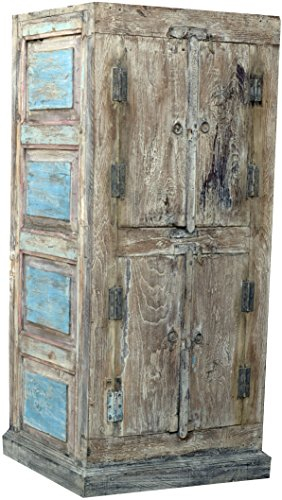 GURU SHOP Schrank, Beistellschrank, Kommode, Kleiderschrank, Massivholz, Vintage Look, Chabby Chic - Modell 12, 122x58x43 cm