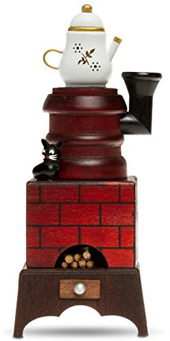Sikora RM-E Räuchermännchen aus Holz Räucherofen mit Katze, Farbe/Modell:E01 braun/rot - Räucherofen mit Kaffeekanne, Größe:Höhe ca. 19 cm