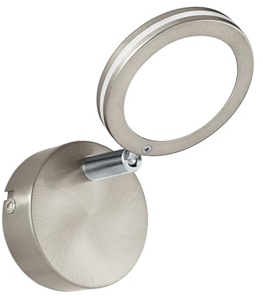EGLO LED Deckenlampe Karystos, Deckenstrahler, Stahl in nickel-matt, chrom | Kunststoff in weiss warmweiß
