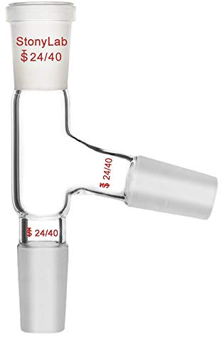 StonyLab 3 Way Distilling Adapter with 24/40 Joints for Distillation Apparatus