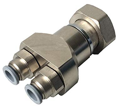 HoWaTech Metall Verteiler mit Verschraubung 3/4' | Anschlüsse für alle 8mm Warmwasser Fußbodenheizungen, Anschluß:2-fach