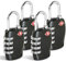 CFMOUR TSA Suitcase Locks - 1, 2, 3, 4, 5, 6 Pack 4-Dial Security Travel Combination Padlock for Suitcases Luggage Case Bag Code Lock - Black (Pack of 4)