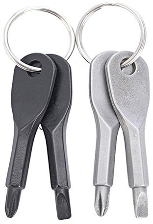 TuToy Edc Portable Phillips And Slotted Screwdriver Keychain Tool - Gray