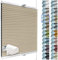SchattenFreude Waben-Plissee für Fenster | 100% verdunkelnd/Blackout | Mit Klemm-Haltern | Klemmfix ohne Bohren | Beige (Weiße Rückseite), Breite: 65cm x Höhe: 220cm