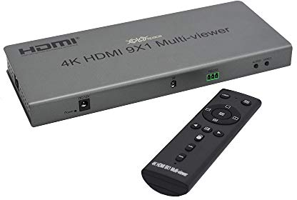 XOLORspace QV901 4K 9x1 Multi-Viewer Mit 9 HDMI-Eingängen, 1 HDMI-Ausgang und 12 Modi der Videosegmentierung