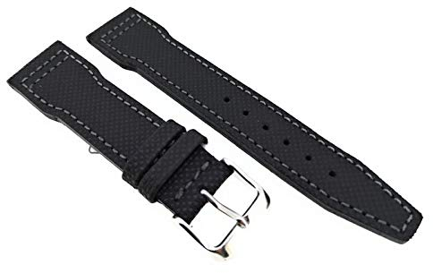 Fluco wasserabweisendens Lederband Pilot passend für IWC schwarz (Waterproof) 20 mm Made in Germany