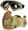 Hodeacc CS Game Airsoft-Maske und Brille, halbe Gesichtsmaske aus Metall-Mesh, mit Ohrschutz, UV-Airsoft-Brille, Augenschutz für Jagd im Freien