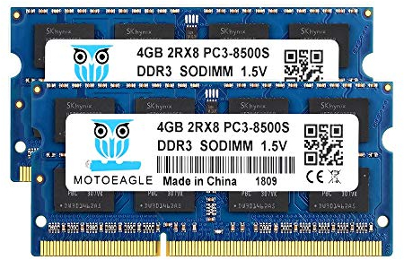 motoeagle Kit de 8 GB (2 x 4 GB) PC3 8500S DDR3 1067 MHz 1066 MHz SO-DIMM RAM 2Rx8 204 Pin para Apple Mac Notebook Laptop