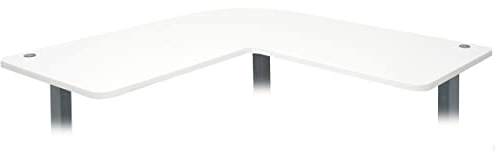 Mendler Tischplatte HWC-D40 für Eck-Schreibtisch, 90° - weiß