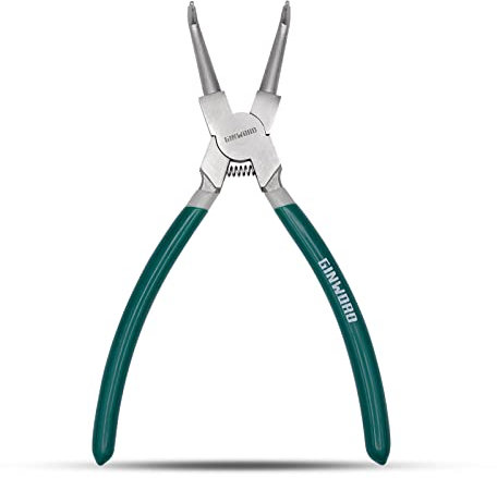 GINWORD 9 inch Bent Internal Jaw large Snap Ring Plier, Circlip Pliers, Tips C-Clip Pliers for Ring Remover Retaining
