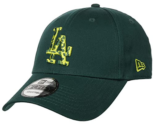 New Era 9Forty Season Infill Dodgers Cap Basecap Baseballcap Curved Brim MLB LA Los Angeles Herren - Metallschnalle, mit Schirm Winter Herbst-Winter - One Size dunkelgrün