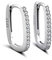 VICKWOOD Creolen Klein Eckig 15 mm Damen Ohrringe Echt 925 Silber Vergoldet mit 18K in Gold/Silber Schmuck Geschenk für Frauen (Zirkonia_Silber)