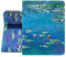 Berkin Arts Compatible with iPad Mini 4th/5th Generation Case (7.9 Inch) Case 2019 2018 2017 2016 2015 Folio Case Premium Leather Cover Cloisonnism Teal Blue Flower Floral (Waterlilies by Monet)