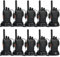 Walkie Talkie PMR446 lizenzfreies Zwei-Wege-Funkgerät, pofung PT88E 16 Kanäle Professionelle wiederaufladbare Walkie Talkies mit großer Reichweite mit USB-Ladestation und Hörmuscheln Schwarz 10 Stück