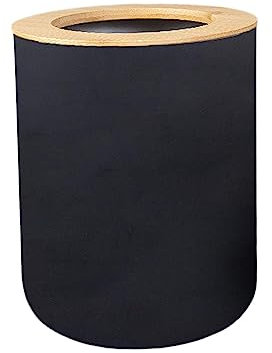 F Fityle Bathroom Accessories Garbage Can Bathroom Gadgets Easy Clean Bathroom Trash Can Small Wastebasket for Bedroom Home Dorm Room Desktop, Black