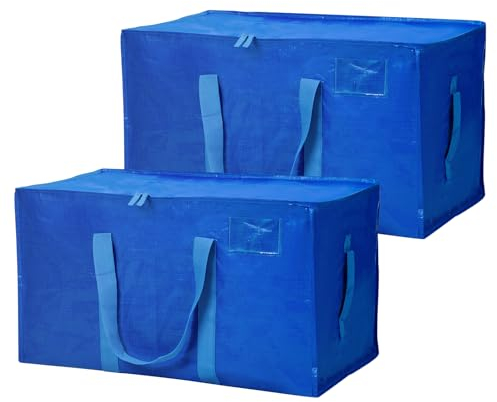 Cinnani 2 Stück Aufbewahrungstasche XXL，90L Starke Umzugstaschen für Kleidung, Solide & wasserdichte Umzugstasche mit verstärkten Griffen,gut für Hausumzug,Reisen, Camping, Gartengeräte,67x35x38cm