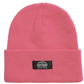 Superdry Damen Klassische Strickmütze Pfau Pink 1SIZE